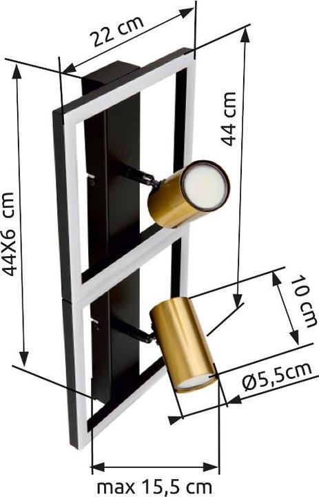 Actual product image Globo Wall lamp Marrie black LED (1250 lm)