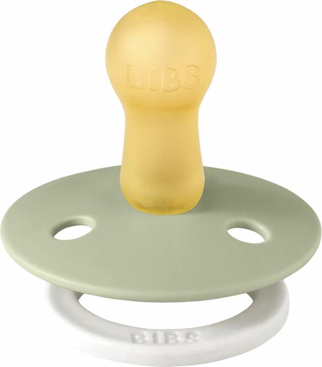Actual product image Bibs Nuggi Colour 2 PACK Latex Symmetrical 0-6m Sage GLOW Cloud GLOW (2 x, up to 6 M.)