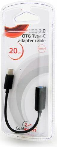 Image du produit Gembird AB-OTG-CMAF2-01 câble changeur de genre USB Type-C USB Type-A Noir (0.20 m, USB 2.0)