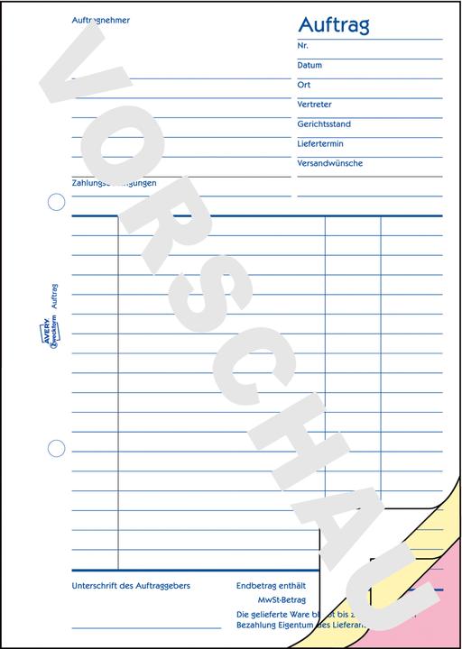 Produktbild Avery Auftrag (40 x)