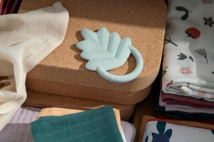 Actual product image Sebra Teething ring natural rubber latex,, leaf, misty mint