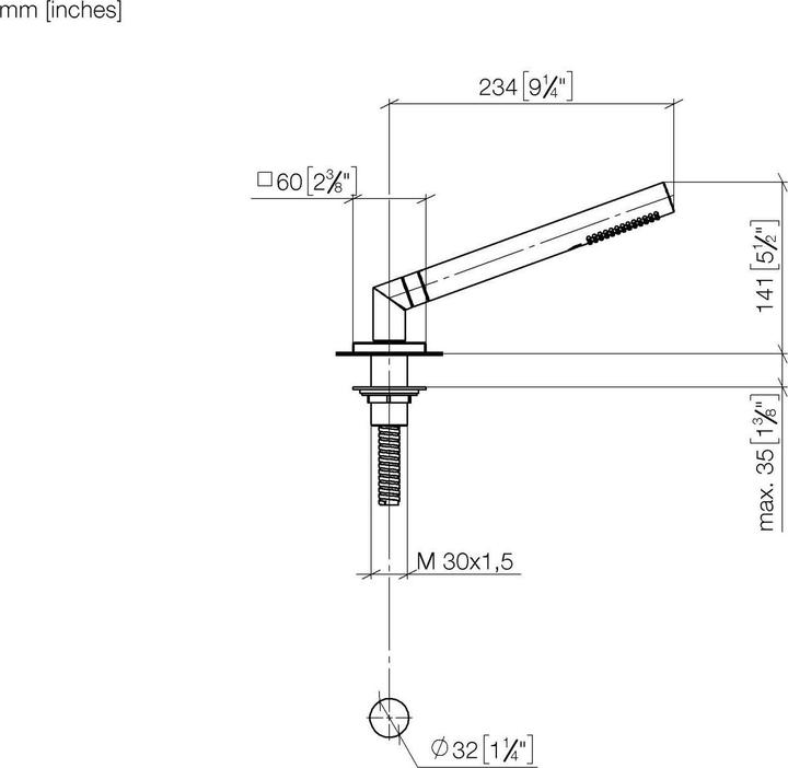 Produktbild Dornbracht Schlauchbrausegarnitur für Wannenrand- bzw. Fliesenrandmontage, 27702980