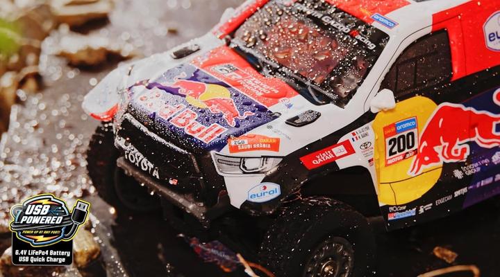 Image du produit Nikko 10561 Pro Truck Toyota Gazoo Dakar, voiture télécommandée RC, design Red Bull, véhicule tout-terrain