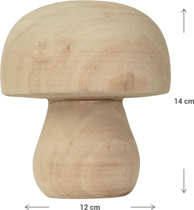 Natura Punto Deko Figur Pilz aus Pauwloniaholz