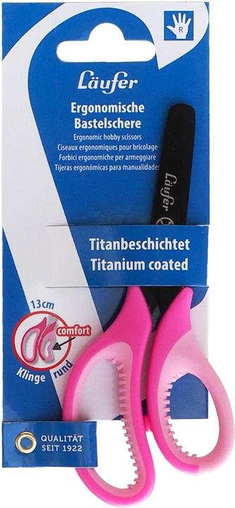 Immagine prodotto Läufer Forbici artigianali ergonomiche L "ufer, lunghezza: 130 mm, rosa/rosa (13 cm)
