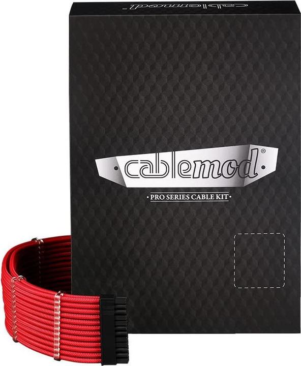Actual product image CableMod C-Series PRO ModMesh 12VHPWR Cable Kit for Corsair RM, RMi, RMx (Black Label) - red (85 cm)