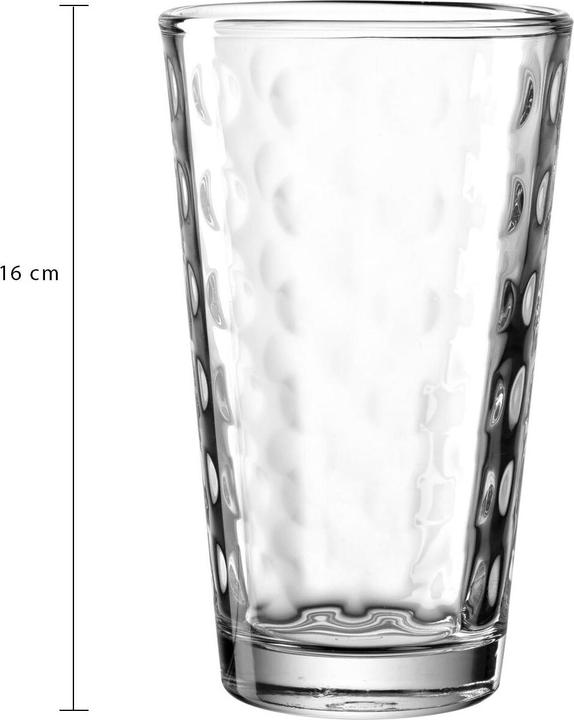 Actual product image Leonardo Longdrink glass Optic 540 ml, 4 pieces, Transparent (5.40 dl, 4 x, Long drink glasses)