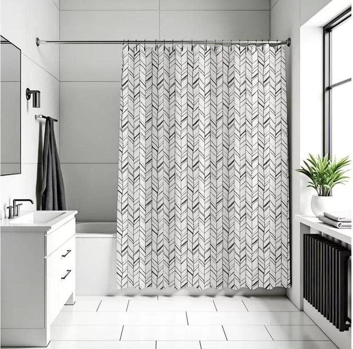 Image du produit Diaqua Rideau de douche textile Chevron (240 x 180 cm)