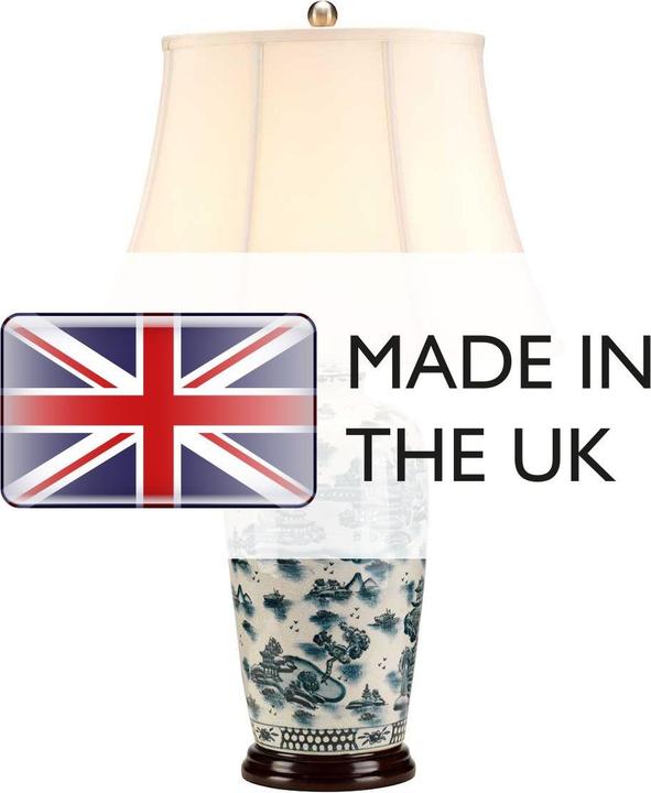 Image du produit Elstead Lighting Blue Traditional Lampe de table E27 Bleu Blanc, Made in UK (E27)