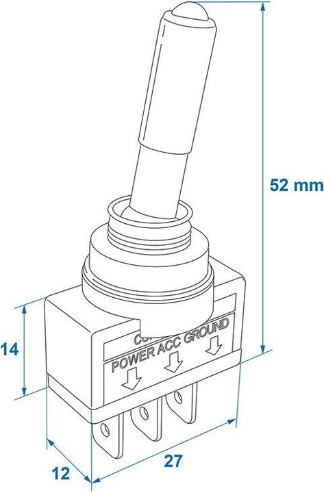 Produktbild ProPlus Kippschalter LED blau 12V-max. 20A im Blister