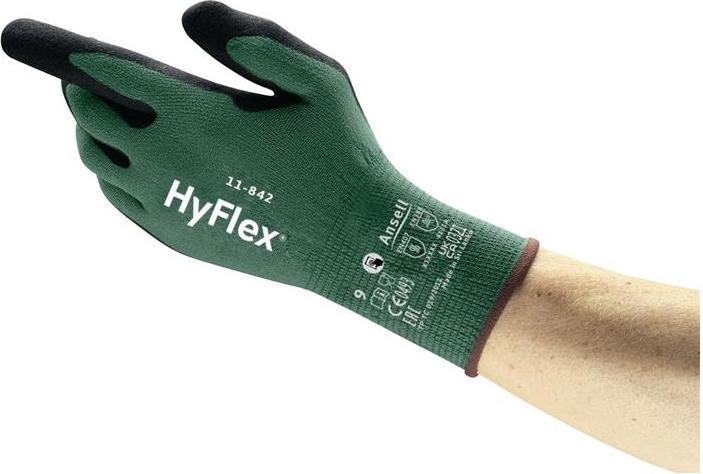 Produktbild Ansell Handschuh HyFlex 11-842 Grösse 8 schwarz/grün EN ISO 21420,EN 388, EN407 PSA-Kategorie III (8)