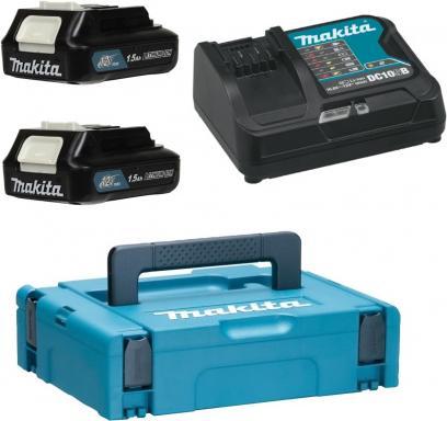 Immagine prodotto Makita ZESTAW ZASILAJĄCY 12V 2x1.5Ah (BL1016x2+DC10SB) MAKPAC (12 V)