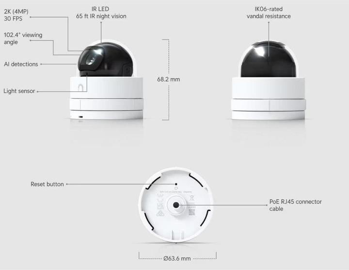 Produktbild Ubiquiti G5 Dome Ultra (2688 x 1512 Pixels)