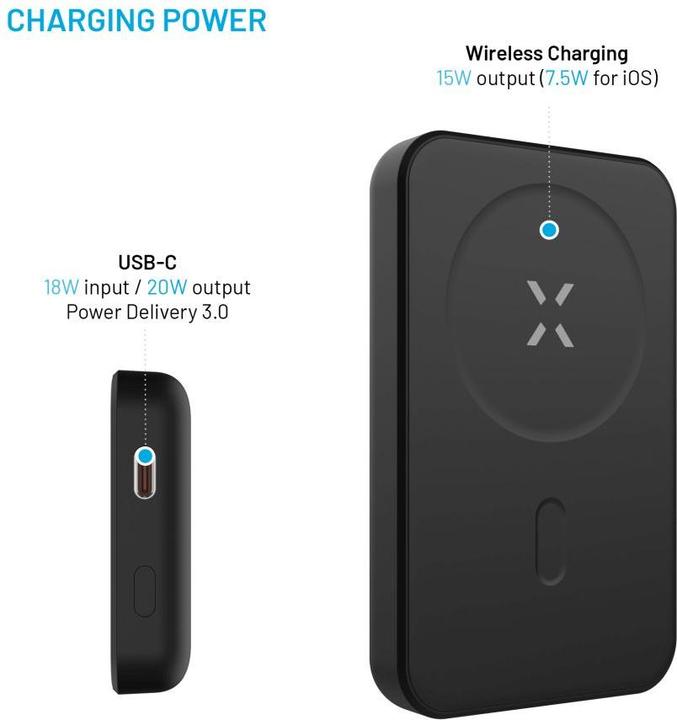 Produktbild Fixed MagZen, 6 000 mAh, Black (6000 mAh, 20 W, 23.10 Wh)