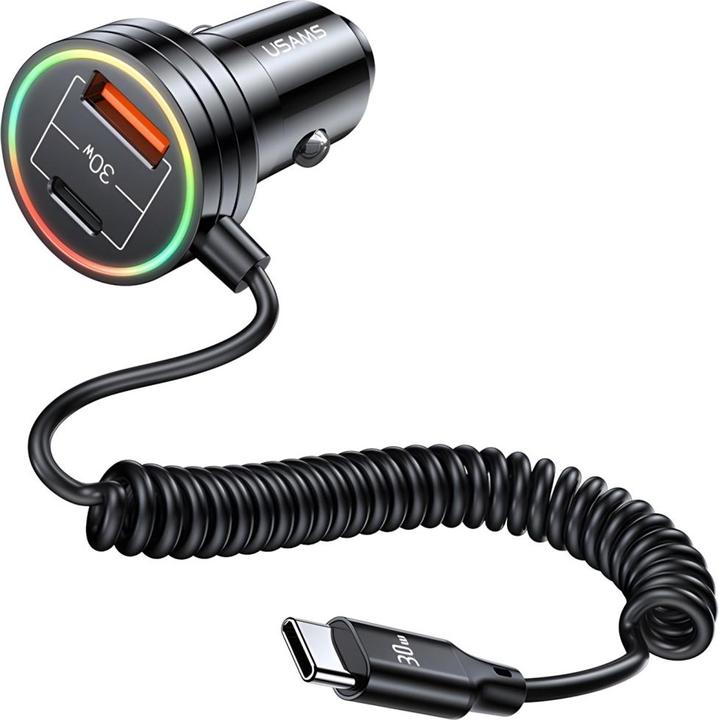 Image du produit Usams Chargeur de voiture avec câble de type C