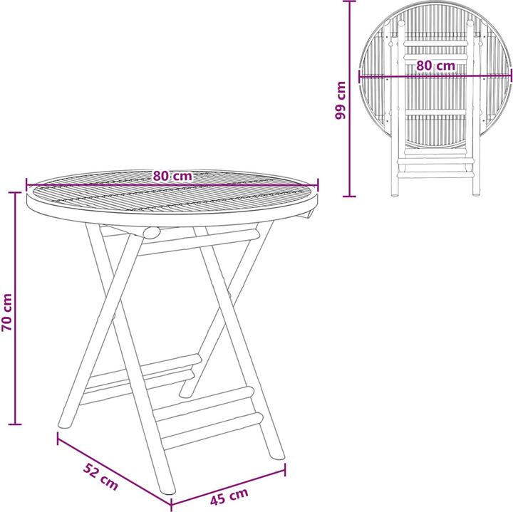 Produktbild vidaXL Gartentisch (80 x 70 cm)