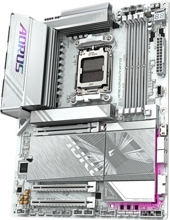 Actual product image Gigabyte X870E AORUS Elite WIFI7 ICE (AM5, AMD X870E, ATX)