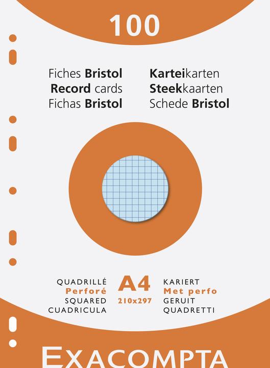 Produktbild Exacompta Karteikarten (210 x 297 mm, 205 g/m², 100 x)