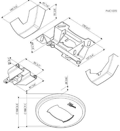 Produktbild Vogels Professional PUC 1070 - Montagekomponente (Deckenplatte)