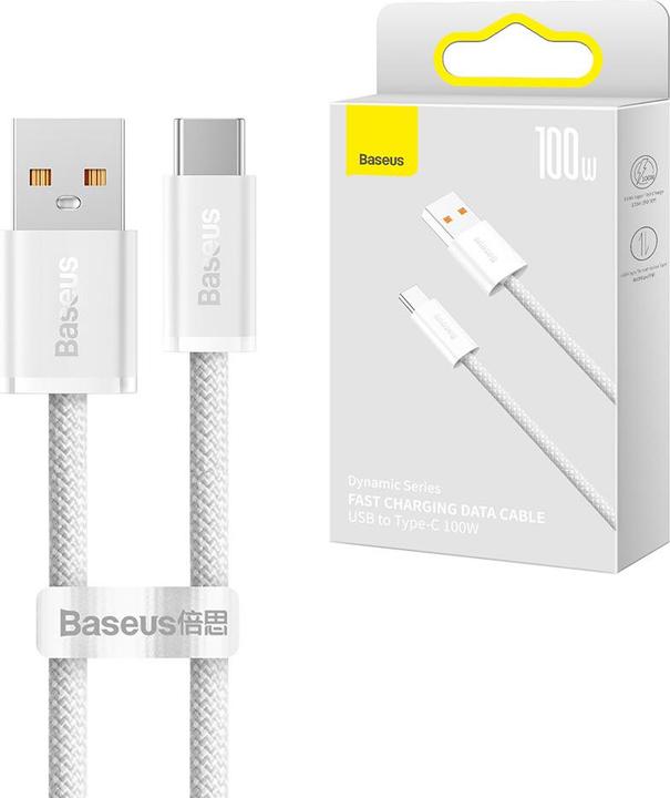 Image du produit Baseus Câble USB vers USB-C Dynamic Series, 100W, 1m (blanc) (1 m, 100 W)