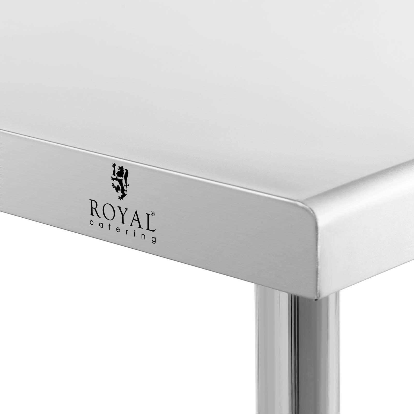 Thumbnail - Royal Catering, Werkbank + Arbeitsbock, Gastro Edelstahl Arbeitstisch Edelstahltisch Zerlegetisch 200 x 60 cm 95 kg (60 ...