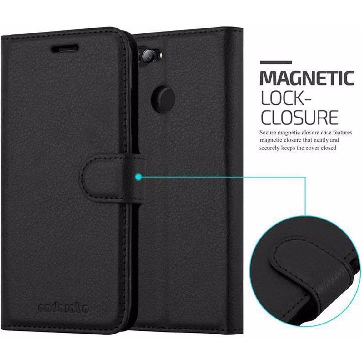 Thumbnail - Cadorabo Book mit Standfunktion Cover (Huawei Nova 2), Smartphone Hülle, Schwarz