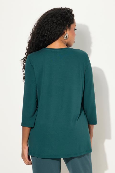 Produktbild Ulla Popken Shirt, Ziersteine, A-Linie, V-Ausschnitt, Langarm (42, 44)