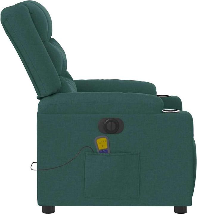Image du produit vidaXL Fauteuil de massage Vert foncé Tissu