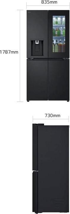 Immagine prodotto LG GMG860EPBE Frigorifero Multidoor Slim InstaView, Classe E, 508L, Wi-Fi, UVnano, Nero (508 l)