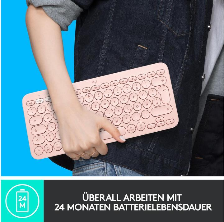 Immagine prodotto Logitech K380 per Mac Tastiera Bluetooth multi-dispositivo - ROSE - CENTRALE (CH) (CH, Senza fili)