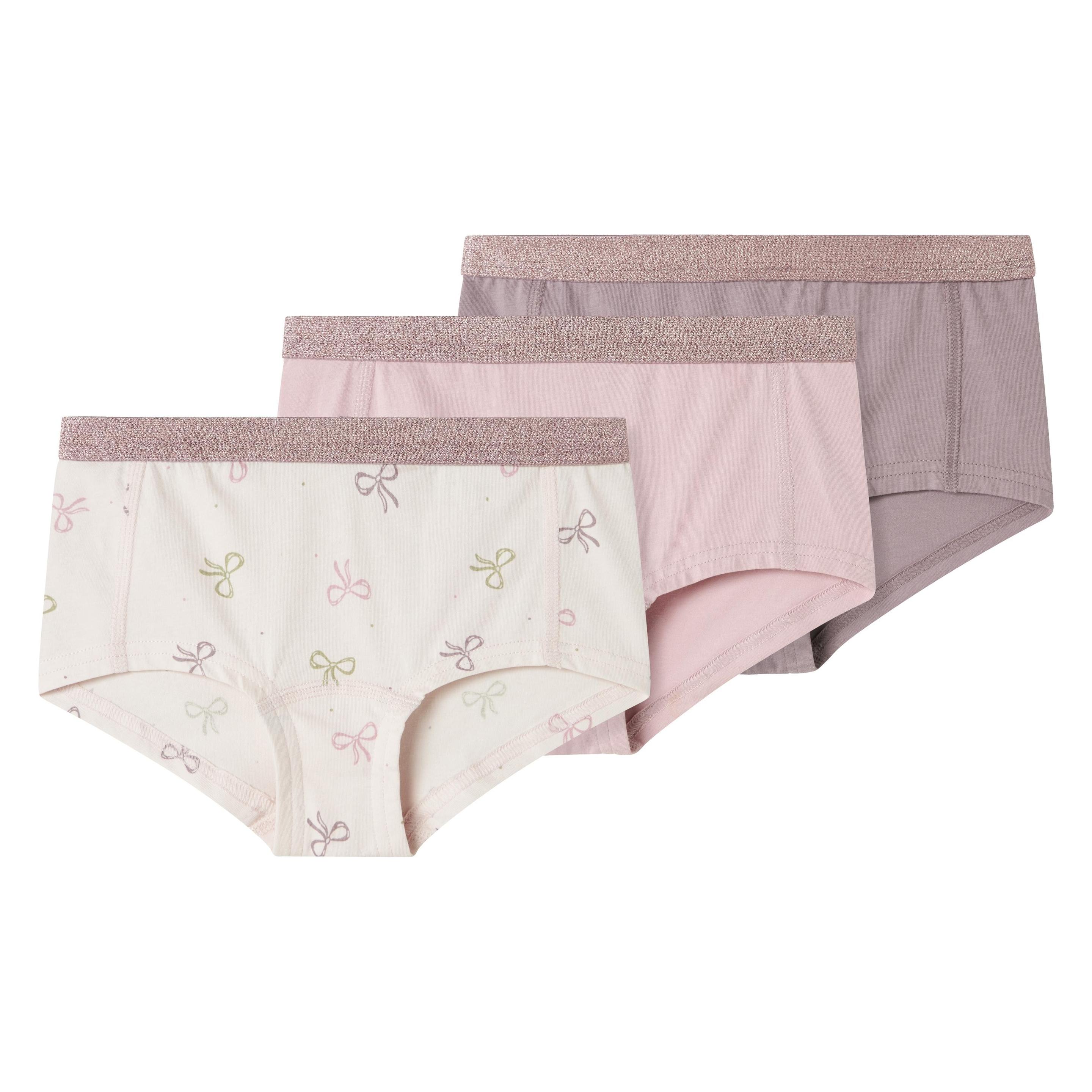 Name It, Mädchen, Unterhosen, Nkfhipster 3p Barely Pink Bow Noos, Rosa, (134, 140, 3er Pack)
