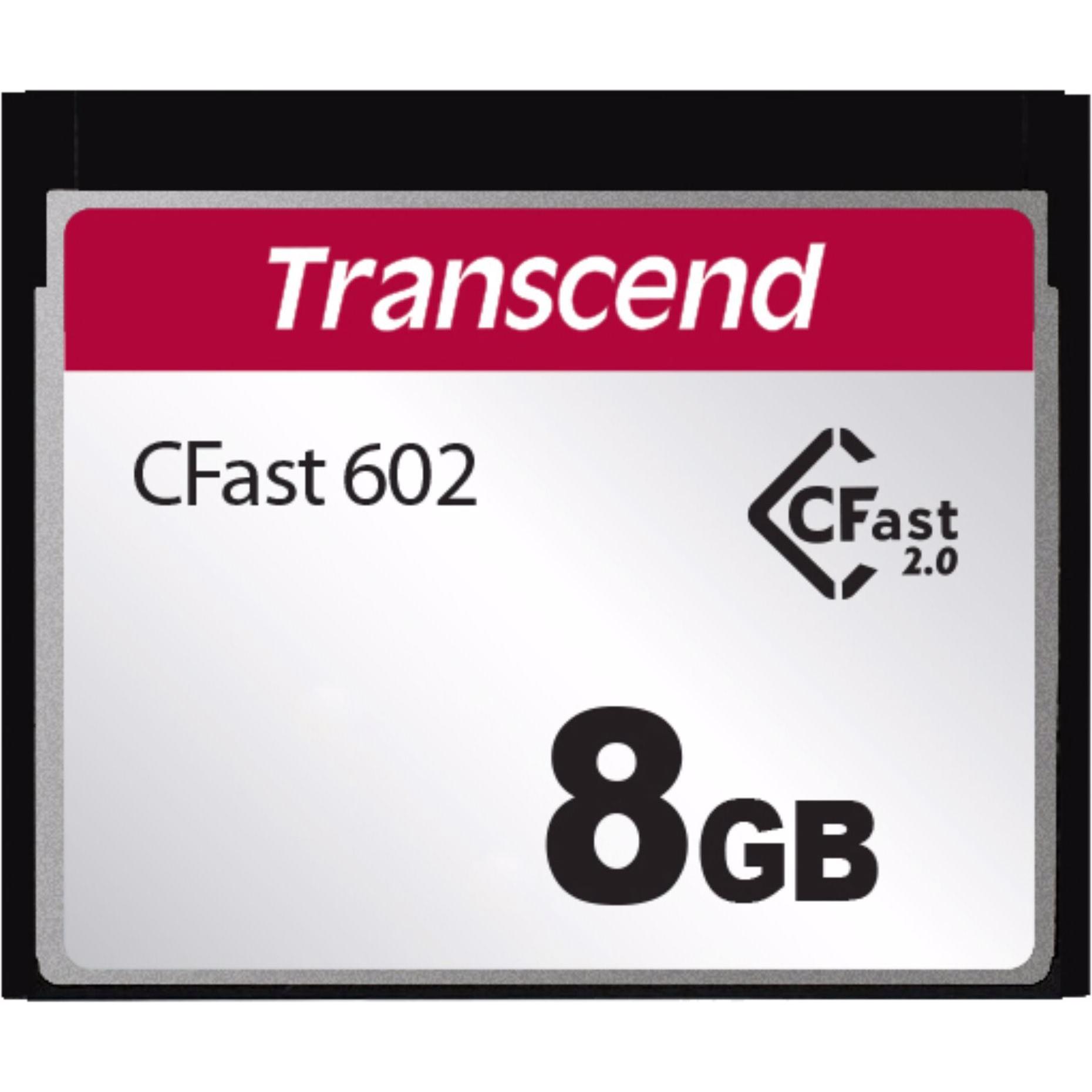 Transcend 8GB CFAST CARD SATA3 MLC WD-15 (8 GB, CFast 2.0), Speicherkarte, Schwarz