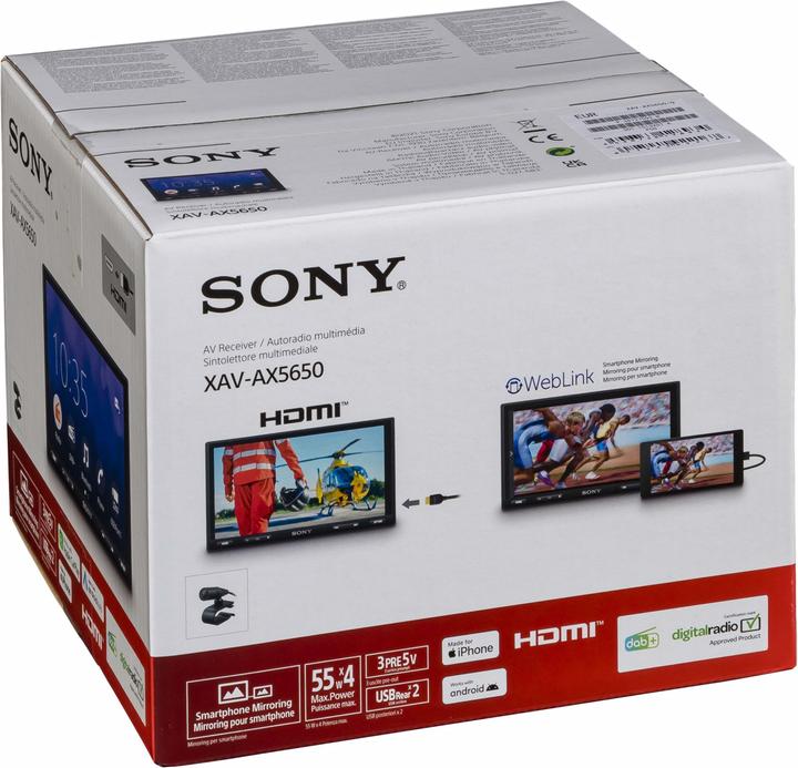 Actual product image Sony XAV-AX5650 (Android car, Apple Carplay)