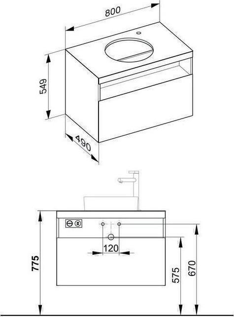 Produktbild Keuco Waschtischunterbau STAGELINE 800x550x490mm cash (80 x 49 x 55 cm)