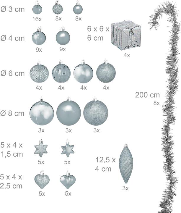 Productafbeelding Relaxdays kerstballen (110 -Part)