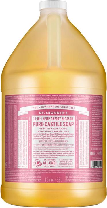 Immagine prodotto Dr. Bronner's 18-IN-1 Sapone Naturale Fiori di Ciliegia 3800ml. (Sapone liquido, 3800 ml)