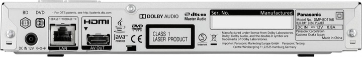 Image du produit Panasonic Dmp-Bdt168 (1 Go, Lecteur Blu-ray)