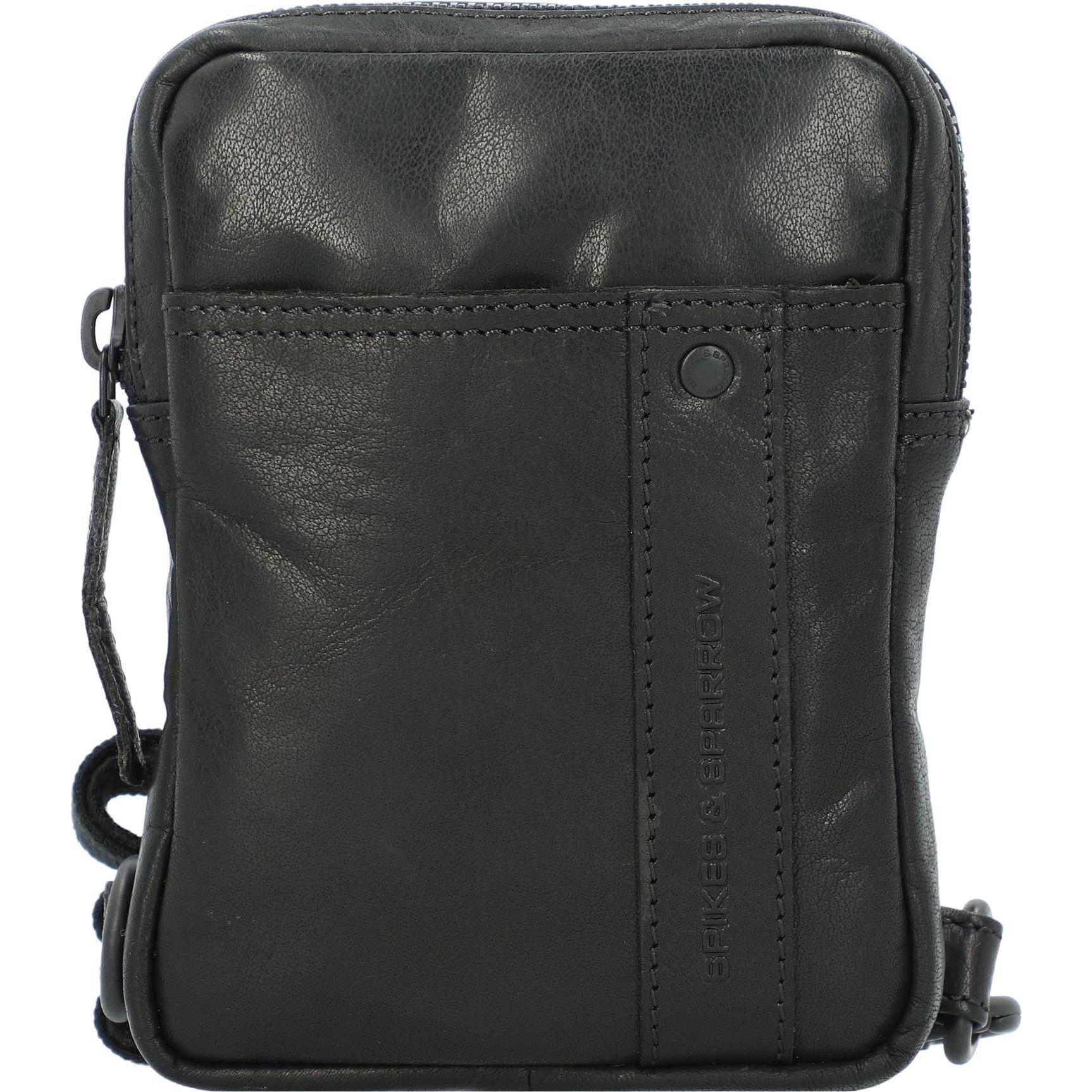 Spikes & Sparrow, Handtasche, Bronco Umhängetasche Leder 13 cm, Schwarz