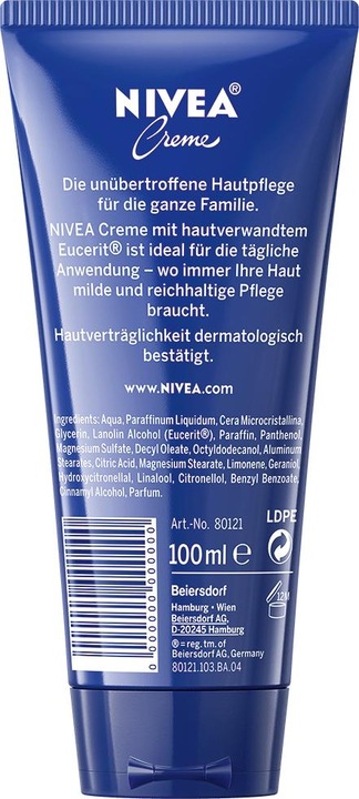 Produktbild NIVEA CREME TUBE, 100 ml CRE (Körpercreme, 100 ml)