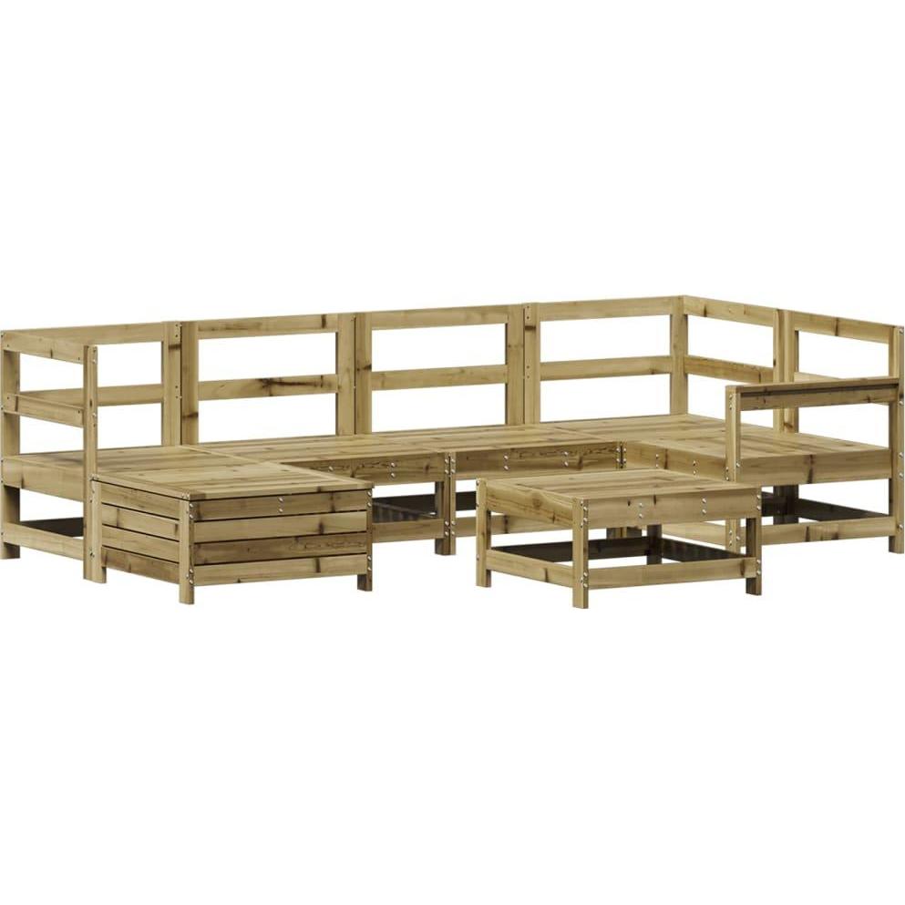 VidaXL, Gartenlounge, Gartenmöbel Sofa Garnitur Lounge Sitzgruppe 7-tlg. Kiefer Imprägniert