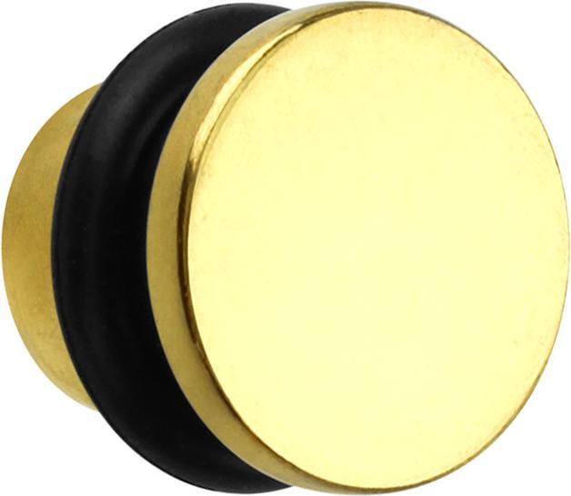 Actual product image Star Piercing Flat head plug gold plated with titanium layer (without brass, Surgical steel 316L)