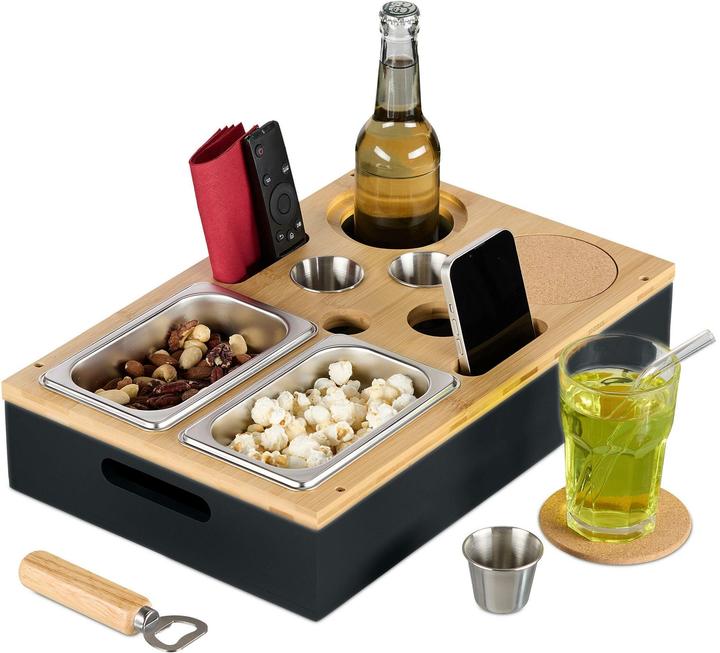 Edelstahl, Holzfarbe, Schwarz