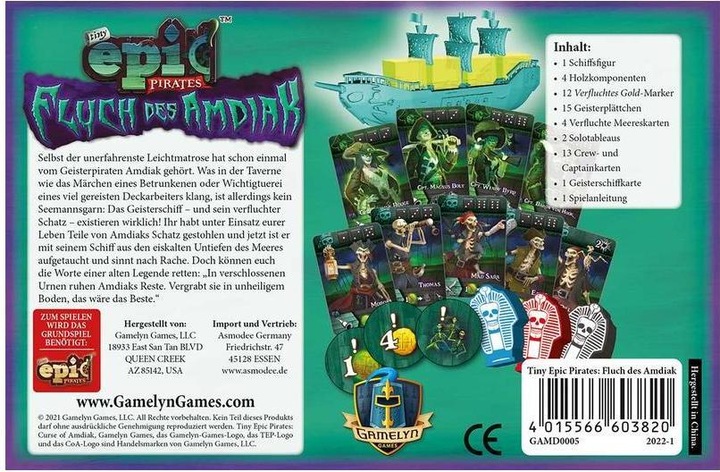 Produktbild Asmodée GAMD0005 - Tiny Epic Pirates - Fluch des Amdiak, für 1-4 Spieler, ab 12 Jahren (DE-Erw.) (Deutsch)