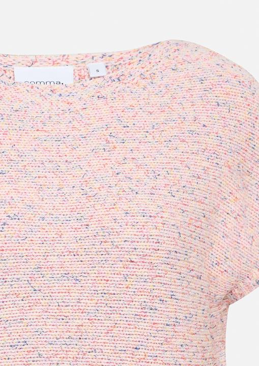 Immagine prodotto Comma Strickpullover Kurzärmeliger Strickpullover aus Effektgarn im Relaxed Fit (XL)