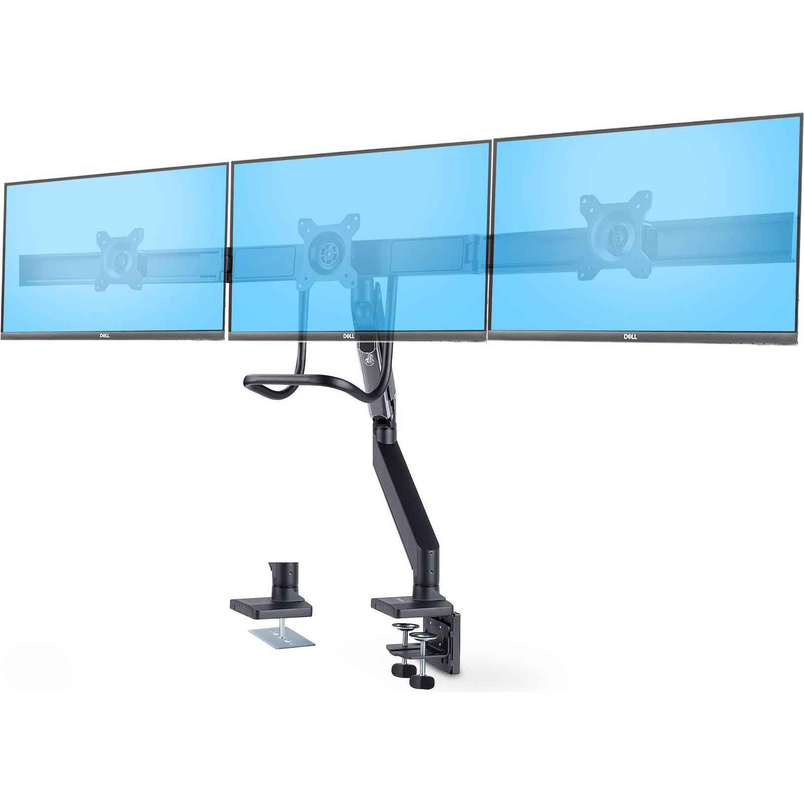 StarTech Triple Monitor Desk Mount - (Tisch, 27.01"), Monitor Halterung, Schwarz