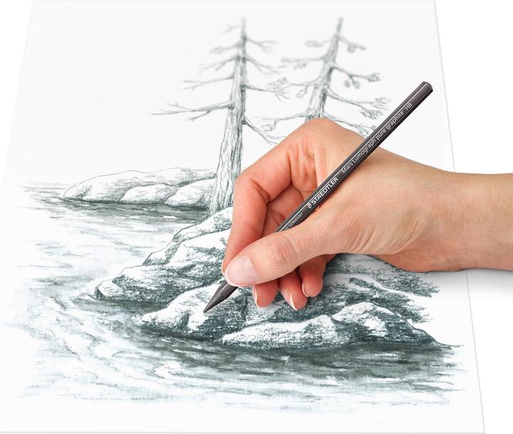 Actual product image Staedtler Mars Lumograph pure graphite 100G solid graphite pencils (2 mm, 2B, 4B, 6B, 8B, 6x)