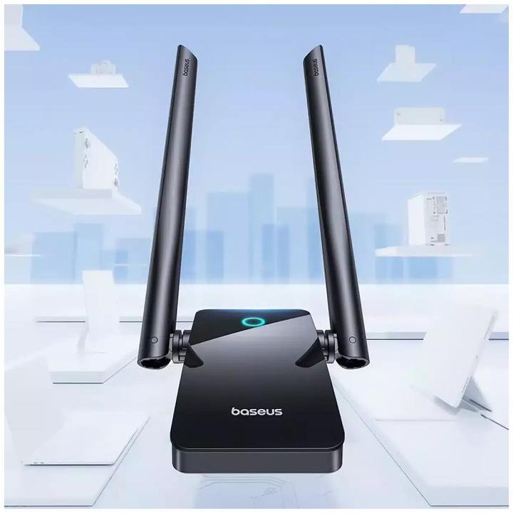 Produktbild Baseus Adapter WiFi FastJoy 1300Mbps (black) (USB-A, 2 Ports)