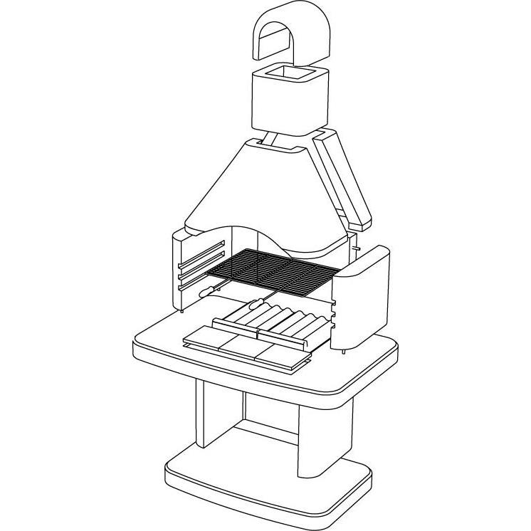 Wellfire, Elektrokamin + Bioethanolkamin, Grillkamin Siesta weiss