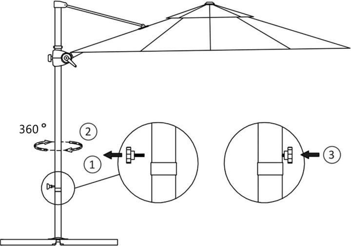 Image du produit vidaXL freischwingender Sonnenschirm (1 m)