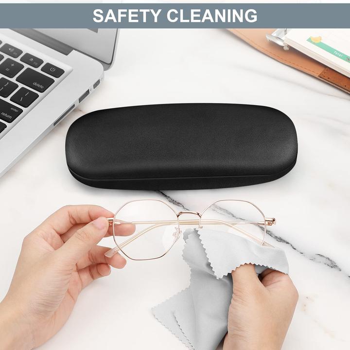 Produktbild Only-Bags.Store Tragbares Hartschalen-Brillenetui mit Brillenputztuch - Etui für Brillen und Sonnenbrillen